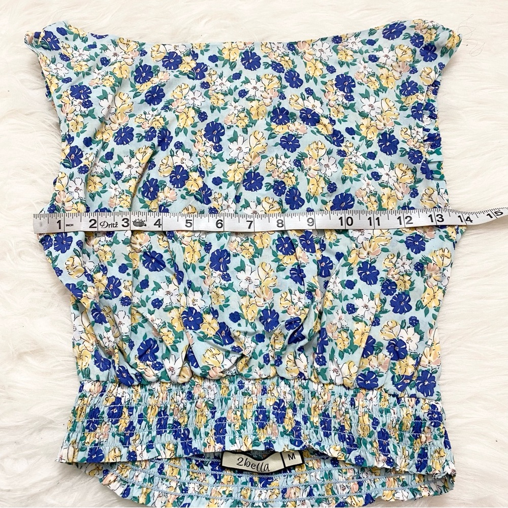 2BELLA Blue Floral Print Top - Picture 3 of 4